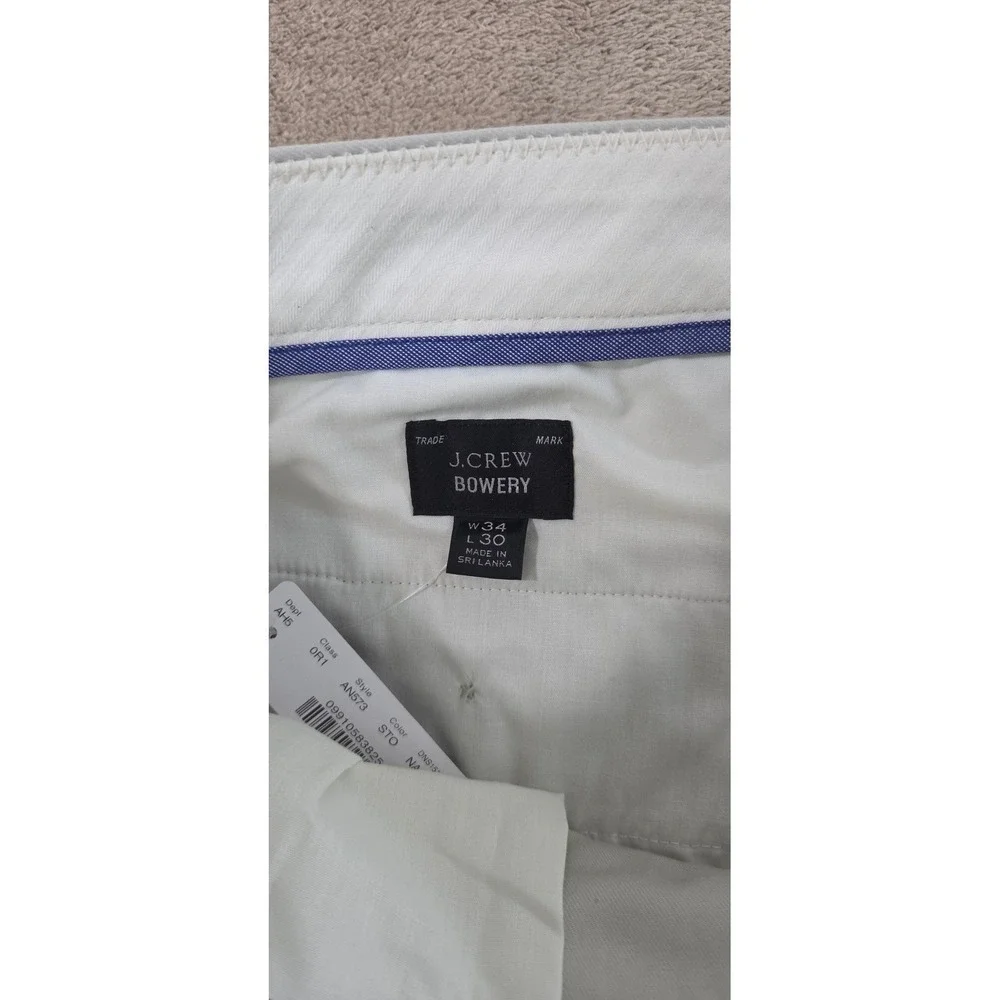 J. Crew Bowery Slim dress Pants Men 34x30 Khaki chino Preppy AN573 NEW MSRP $80